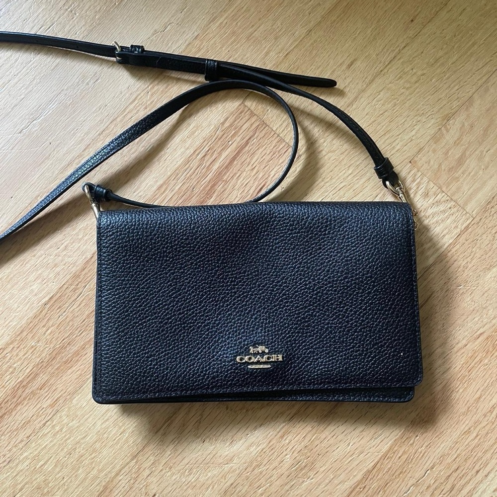 Coach Anna Black Leather Crossbody Bag